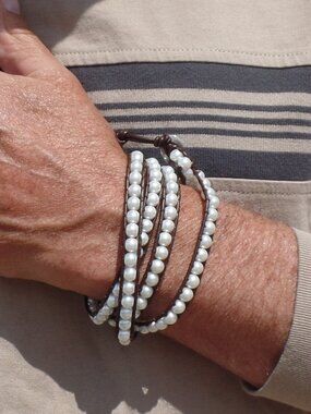 Faux PEARL Bracelet Bead Wrap NWOT